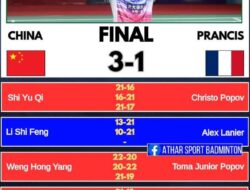 China Memastikan Gelar Juara piala Thomas Cup