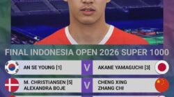 Final Indonesia Open 2026, Dua Wakil Indonesia Siap Buru Gelar Juara Di Istora Senayan