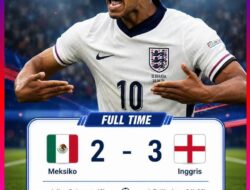 Inggris Lolos ke Perempat Final, Bellingham Bersinar, The Three Lions Taklukkan Meksiko 3-2
