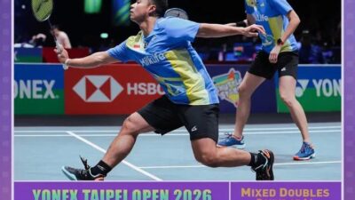 Rehan dan Gloria Singkirkan Unggulan Keenam, Tiket Perempat Final Taipei Open 2026 Berhasil Diamankan